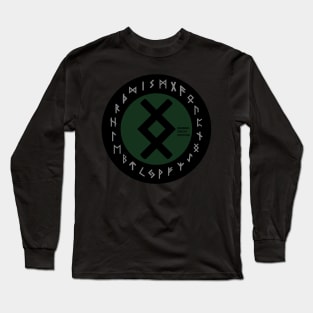 Green Inguz Futhark Rune | Viking Symbol Long Sleeve T-Shirt